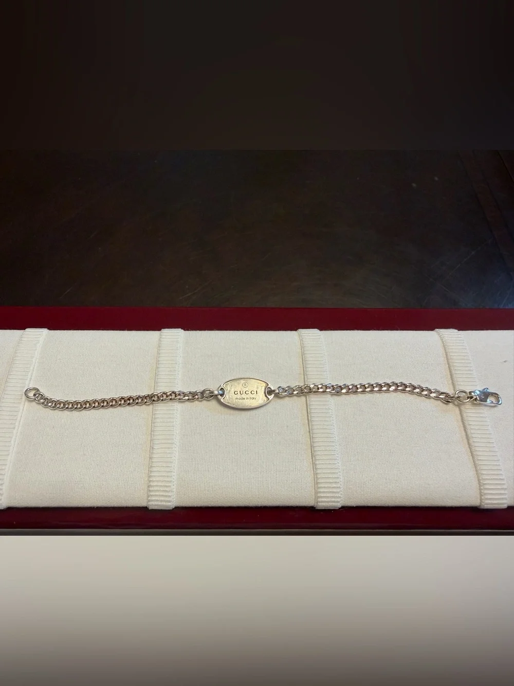 New Authentic Gucci Logo Silver 925 Bracelet 6 Inches - Picture 6 of 11